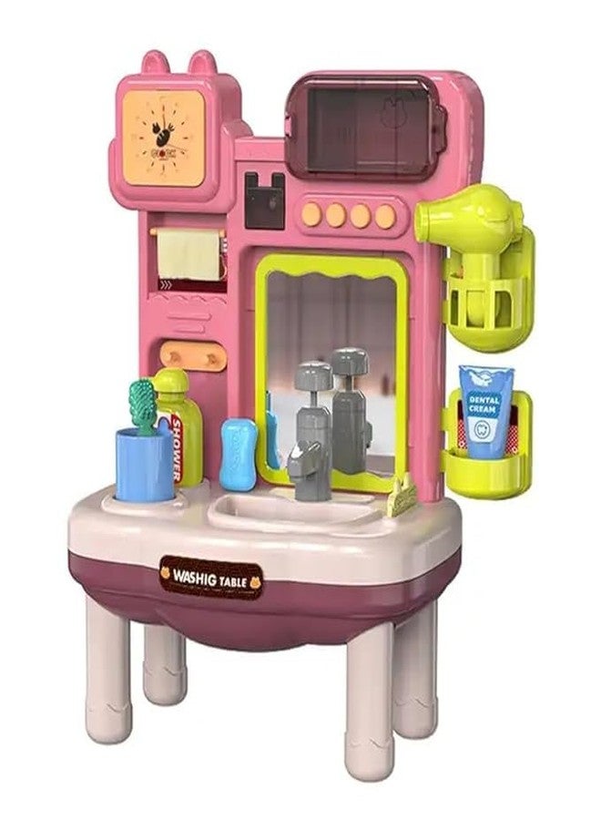 iLearnNgrow Pretend Play Washing Table for Kids | Realistic Sink with Water Play | Role Play Learning Toy | Safe & Non-Toxic | Educational Gift for Boys & Girls - Image 1